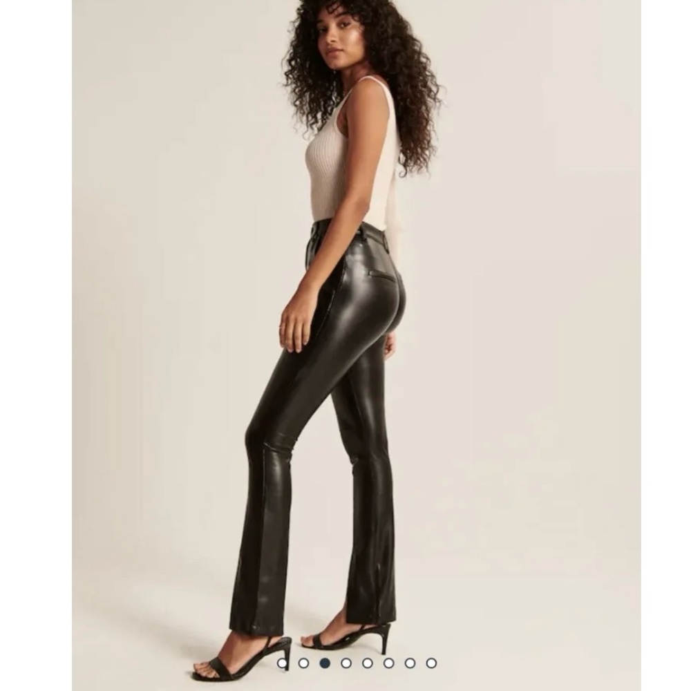 Abercrombie & Fitch Vegan Leather Split Hem Pant NWT
